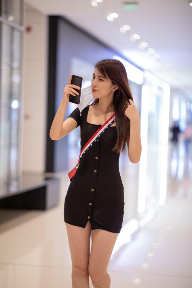 逛商场的黑色包臀裙美丽女孩【385P】00050-多丫图库